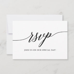 Modern Elegant Calligraphy Script Wedding Meal RSVP Card