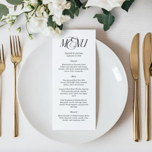 Modern Elegant Calligraphy Script Wedding Menu