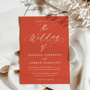 Modern Elegant Calligraphy Verona Sunset Wedding Invitation