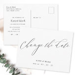 Modern Elegant Calligraphy Wedding Change the Date Postcard<br><div class="desc">Custom-designed wedding postponement/change the date postcard featuring modern elegant black and white hand calligraphy design.</div>