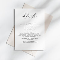 Modern Elegant Calligraphy Wedding Details