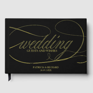 Modern Elegant Calligraphy Wedding Guest Book