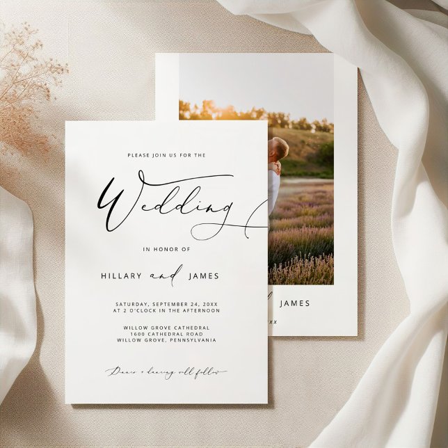 Modern Elegant Calligraphy Wedding invitation  (Creator Uploaded)