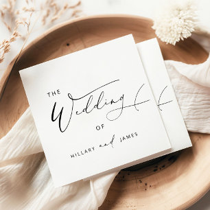 Modern Elegant Calligraphy Wedding Napkin