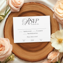 Modern Elegant Calligraphy Wedding RSVP  