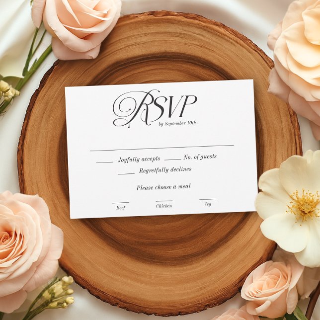 Modern Elegant Calligraphy Wedding RSVP   Card (Creator Uploaded)