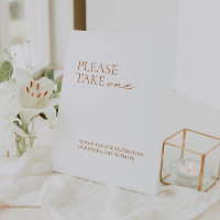 Modern Elegant Calligraphy White Favours