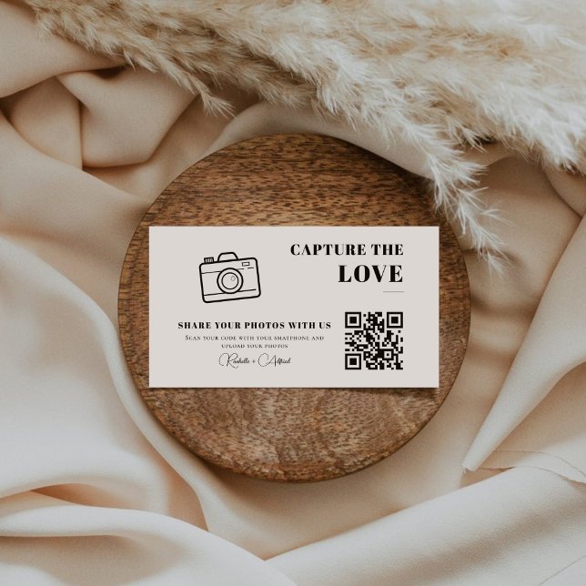Modern Elegant Capture The Love QR code  Enclosure Card (Creator Uploaded)