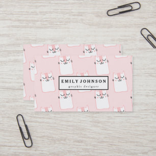 Modern elegant cats pattern customised business card