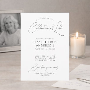 Modern Elegant Celebration of Life Invitation