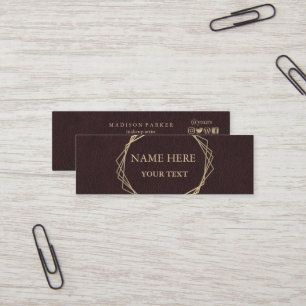 Modern Elegant Champagne Abstract Beauty Stylist Mini Business Card