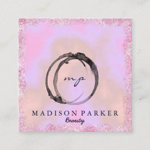 Modern Elegant Champagne Abstract Beauty Stylist S Square Business Card