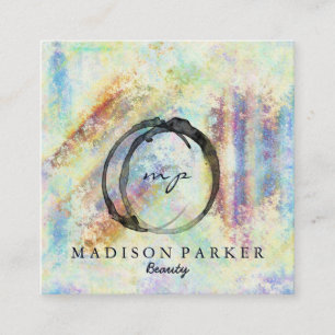 Modern Elegant Champagne Abstract Beauty Stylist S Square Business Card