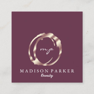 Modern Elegant Champagne Abstract Beauty Stylist S Square Business Card