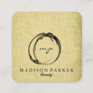 Modern Elegant Champagne Abstract Beauty Stylist S Square Business Card