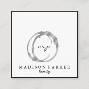 Modern Elegant Champagne Abstract Beauty Stylist Square Business Card