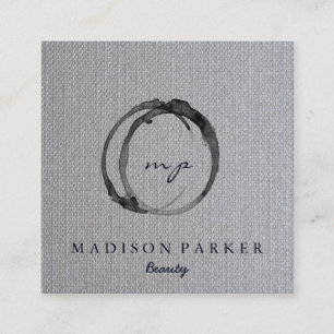 Modern Elegant Champagne Abstract Beauty Stylist Square Business Card