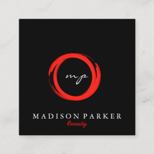 Modern Elegant Champagne Abstract Beauty Stylist Square Business Card