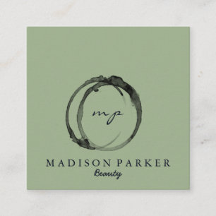 Modern Elegant Champagne Abstract Beauty Stylist Square Business Card