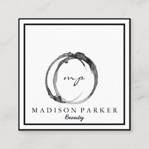 Modern Elegant Champagne Abstract Beauty Stylist Square Business Card