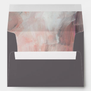 Modern Elegant Charcoal Grey Abstract Brushstrokes Envelope