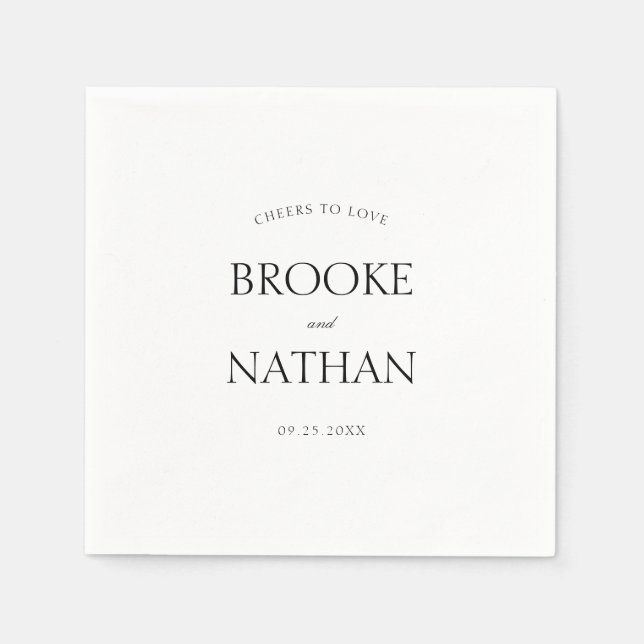 Modern Elegant Cheers to Love Wedding Napkin (Front)