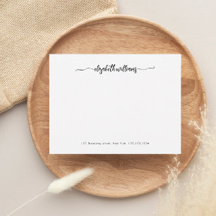 Modern Elegant Chic Black Script Calligraphy Card