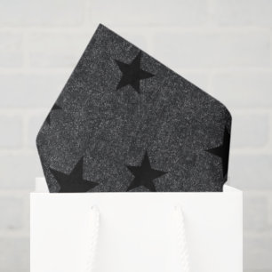 Modern Elegant Chic Black Star Pattern  Tissue Paper