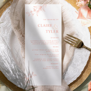 Modern Elegant Chic Blush Pink and Peach Wedding  Menu