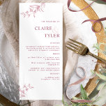 Modern Elegant Chic Burgundy and Pink Wedding  Menu<br><div class="desc">Delight your guests with this elegant wedding menu card with a stylish, clean, and simple design with delicate hand-drawn floral details in burgundy, dusty rose, and blush pink hues. Design with elegant modern block typography in burgundy. Ability to personalise all text sections using the template text boxes provided, if needed,...</div>