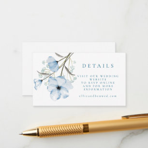 Modern Elegant Chic Dusty Blue Wedding Enclosure Card