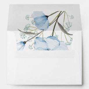 Modern Elegant Chic Dusty Blue Wedding Envelope