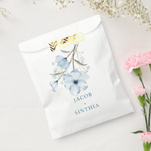 Modern Elegant Chic Dusty Blue Wedding Favour Bags