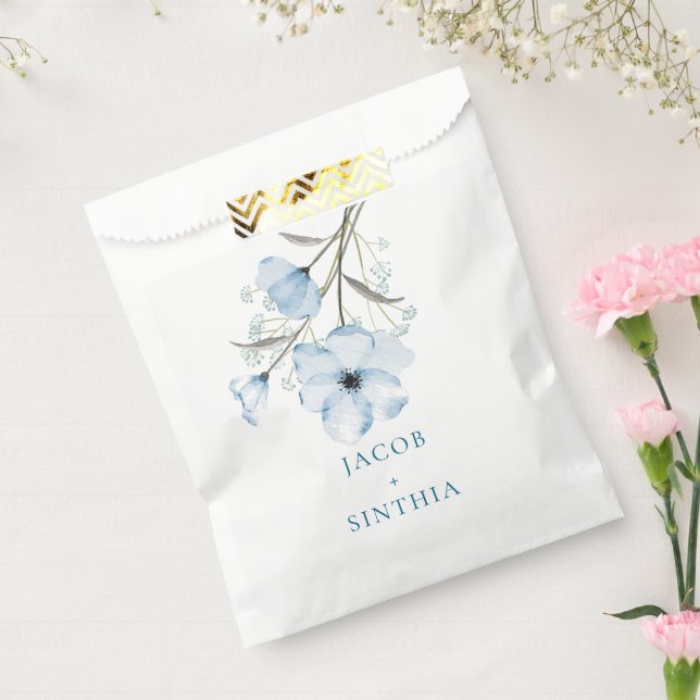 Modern Elegant Chic Dusty Blue Wedding Favour Bags (Sealed)