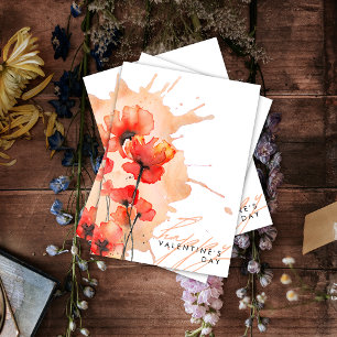 Modern Elegant Chic Floral Valentine card