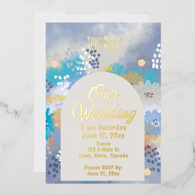 Modern Elegant Chic Foil Invitation (Envelope)