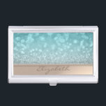 Modern Elegant Chic Girly  Glittery,Bokeh Business Card Holder<br><div class="desc">Elegant glamourous glittery background. An elegant and sophisticated designe. The perfect cool gift idea for her on any occasion.</div>