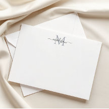 Modern Elegant Chic Girly Script Monogram Grey