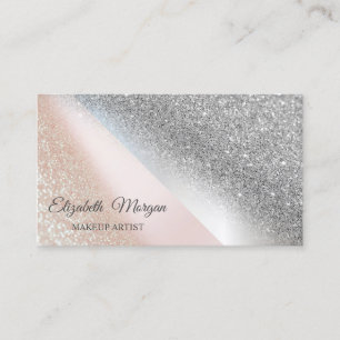 Modern Elegant Chic  Glitter Ombre ,Makeup Artist Business Card