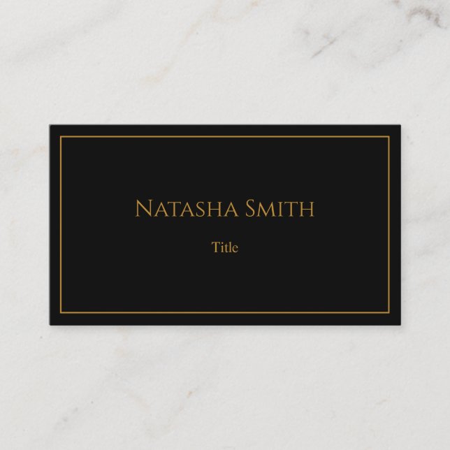 Modern Elegant Chic Gold Business Card (Front)