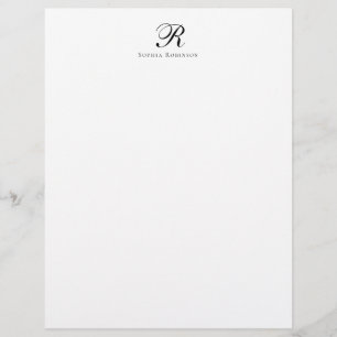 Modern Elegant Chic Monogram Professional Business Custom Letterhead