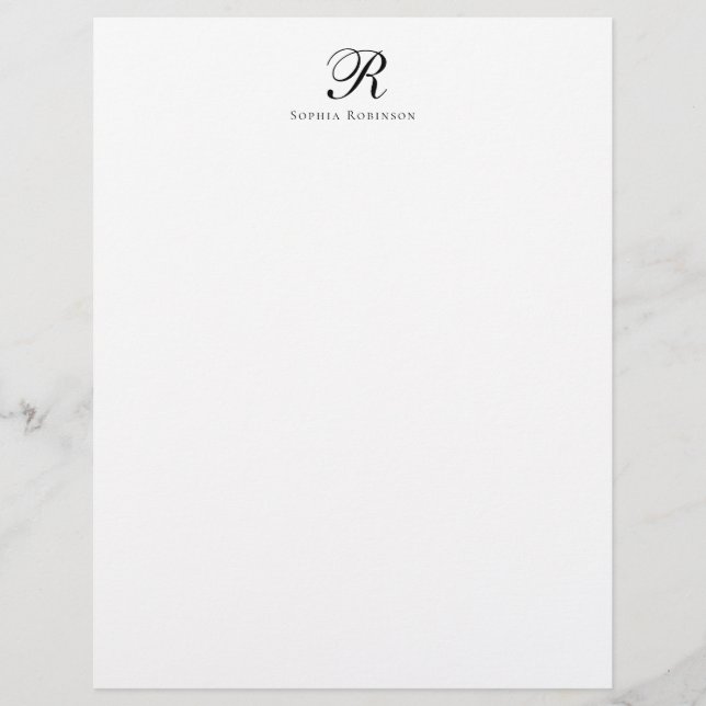 Modern Elegant Chic Monogram Professional Business Custom Letterhead (Front)
