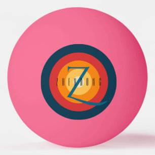 Modern Elegant Chic Monogrammed Initial Custom Ping Pong Ball