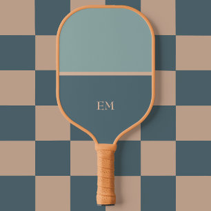 Modern Elegant Chic Monogrammed Initials   Minimal Pickleball Paddle