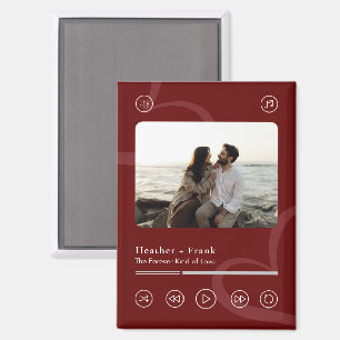 Modern Elegant Chic Music Player Photo Valentine's Magnet