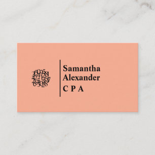 Modern Elegant Chic Numbers Logo Accountant Business Card