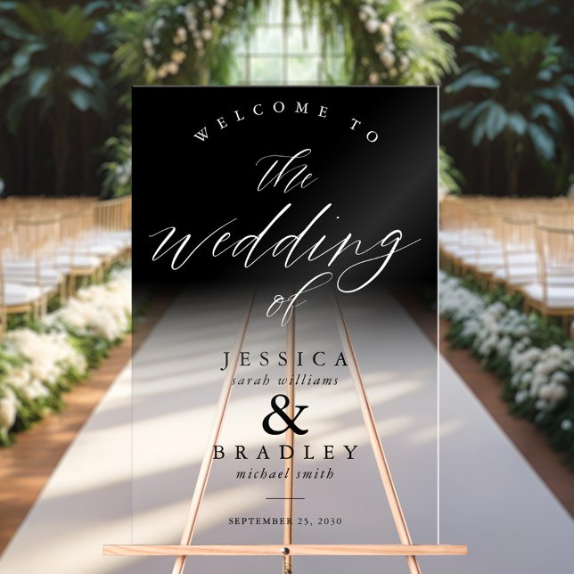 Modern Elegant Chic Ombre Wedding Welcome Acrylic Sign (Creator Uploaded)