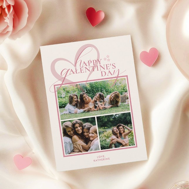 Modern Elegant Chic Photo Galentine's Day Card (Creator Uploaded)