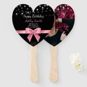 Modern elegant chic rose sweet 16 hand fan