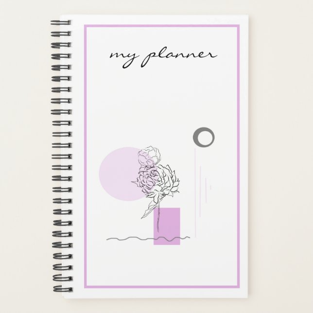 Modern Elegant Chic Simple Abstract Geometric Plan Planner (Front)